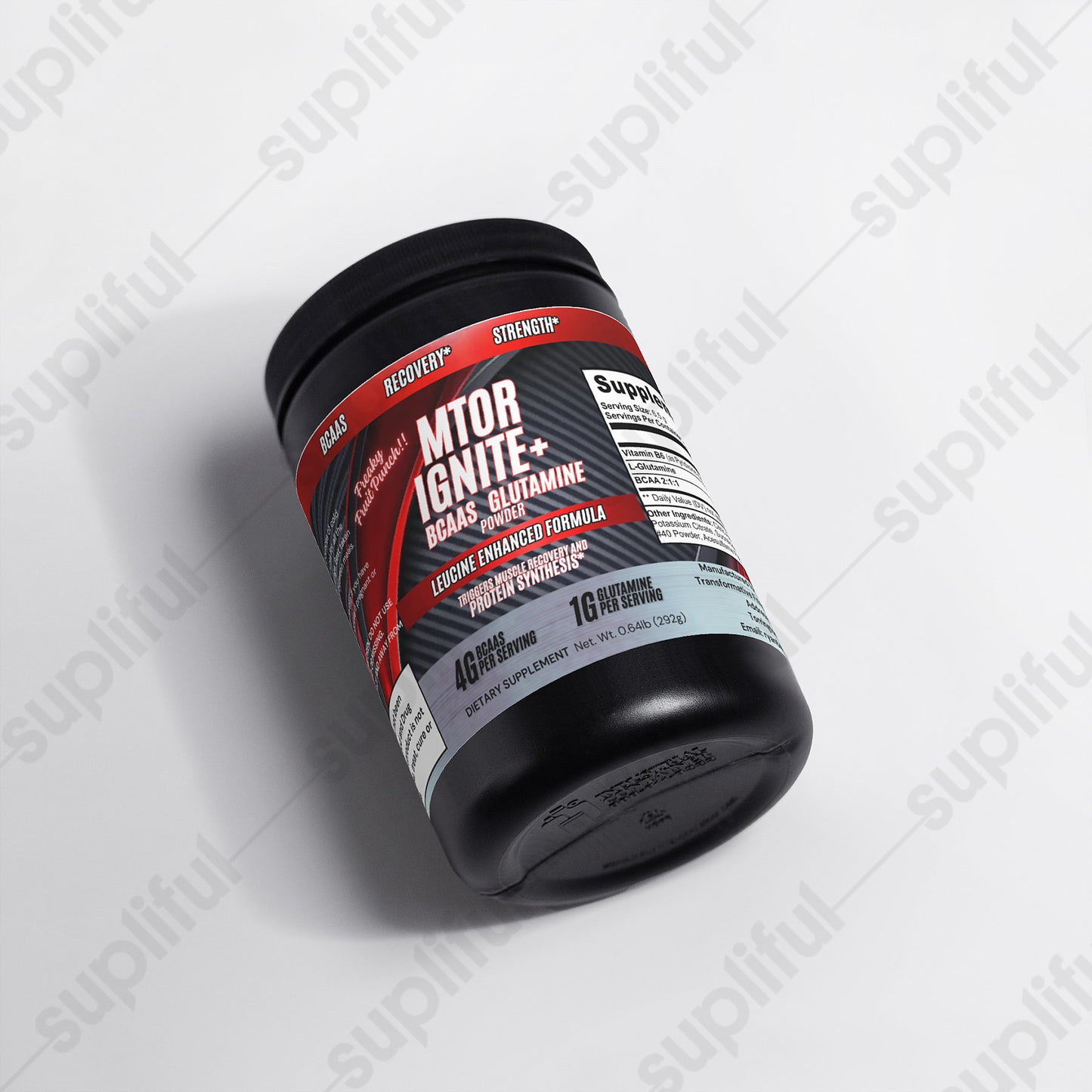 Polvo de glutamina BCAA mTor Ignite+ (ponche de frutas)