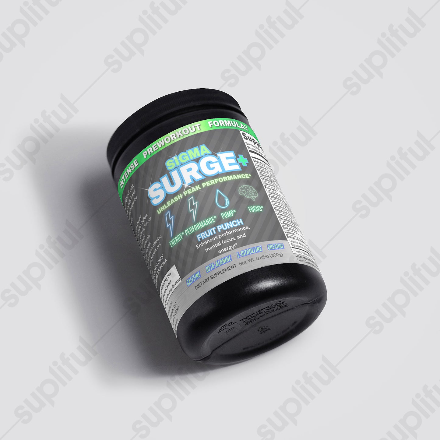 Sigma Surge+ Pre-Workout Powder (Fruit Punch)