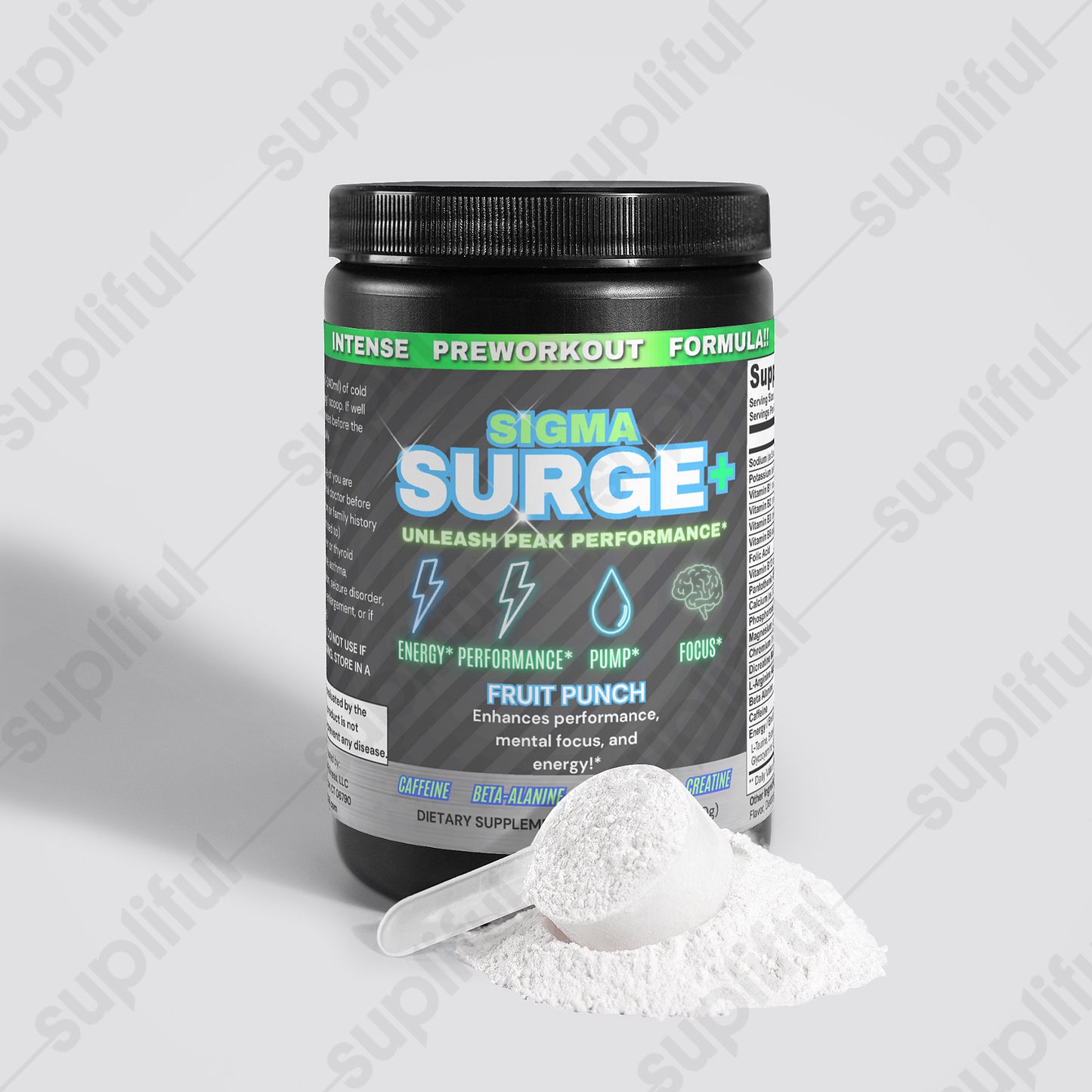 Sigma Surge+ Pre-Workout Powder (Fruit Punch)